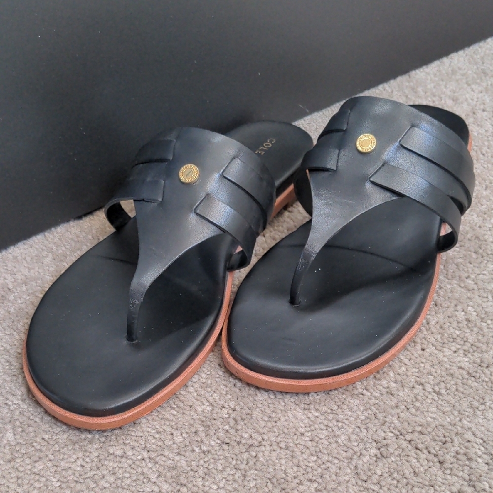 Cole Haan Black Leather Sandals
